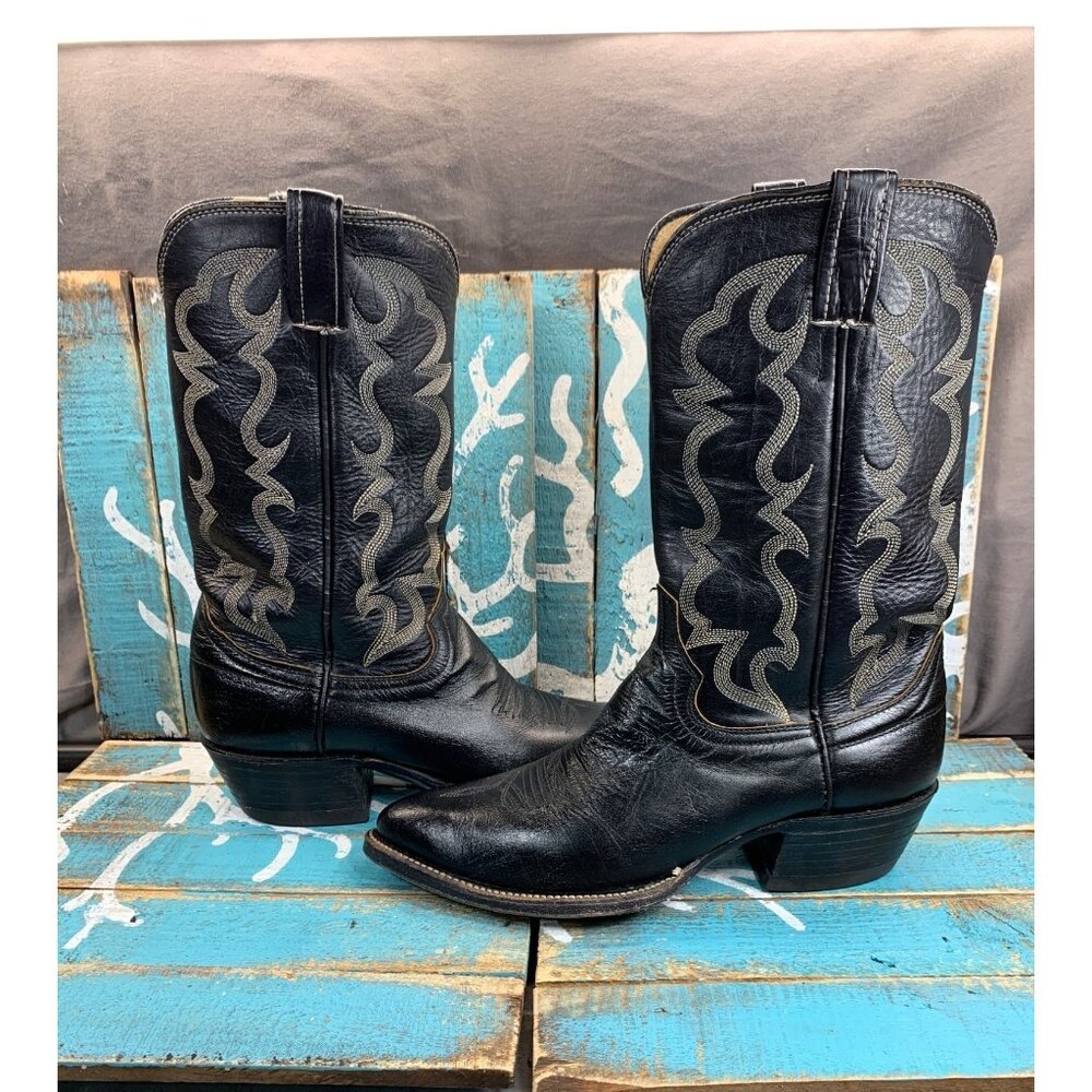 Vintage Cowtown Men’s 9D Western Cowboy Boots Slip On Genuine Grain Leather J208